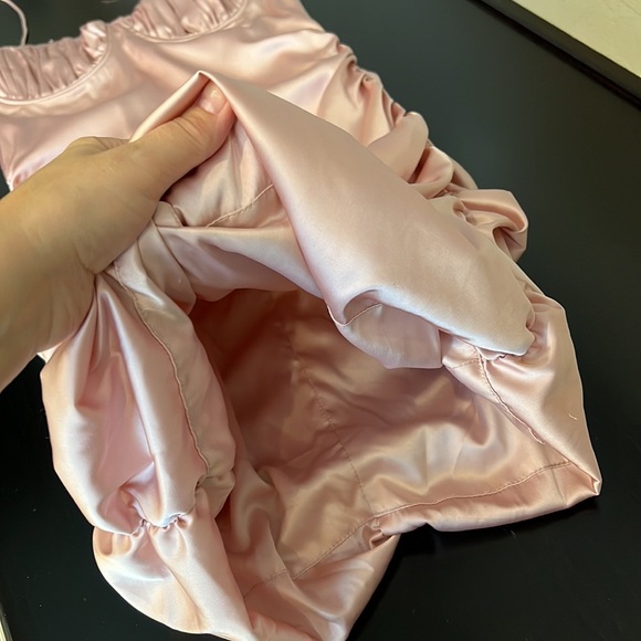 MESHKI satin mini dress, blush pink, size S - Picture 10 of 14